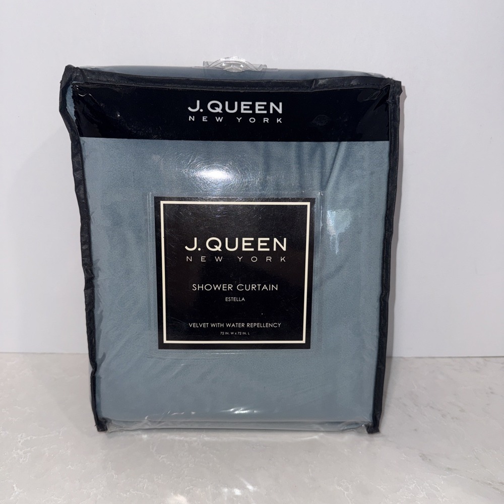 J. Queen New York Radiance Shower Curtain 72" X 72" New light Blue